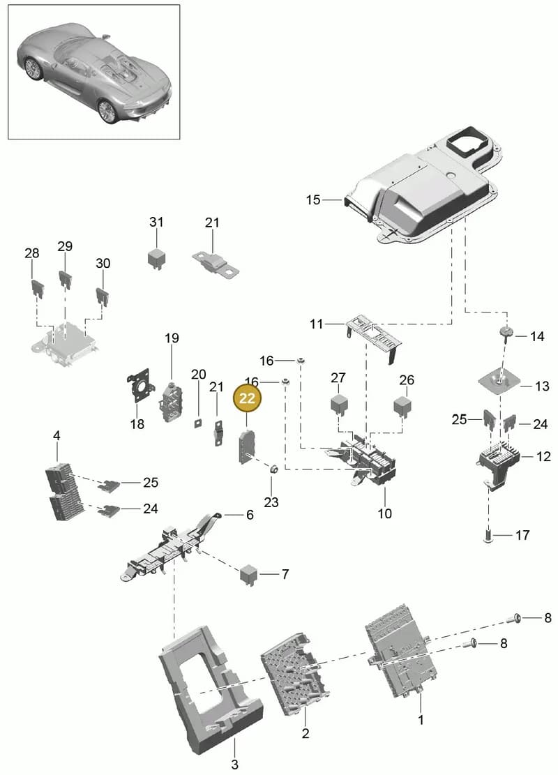 99960705500 — Porsche 918 Spyder (2014-2015) diagram p43902000, position 22