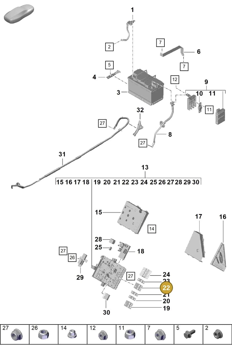 99960705500 — Porsche Boxster Spyder (2019-2020) diagram p55902060, position 22