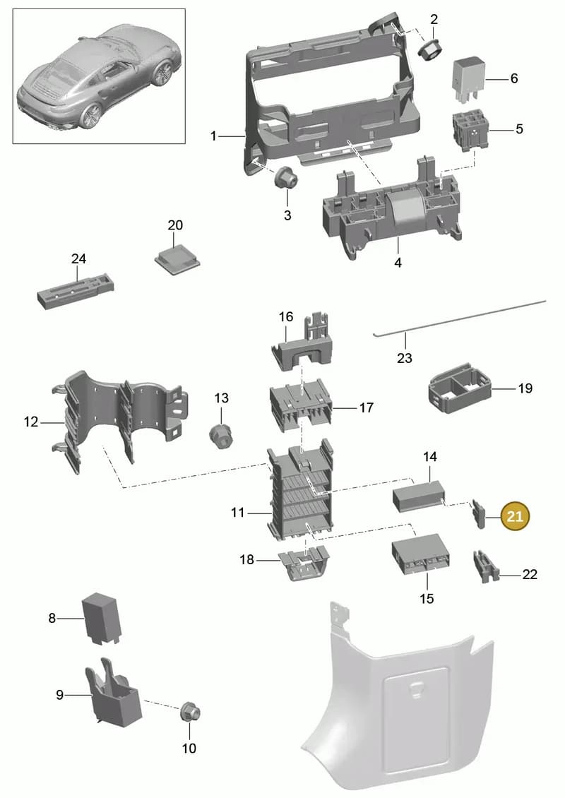 99960707200 — Porsche GT2 RS Clubsport (2013-2020) diagram p42902000, position 21
