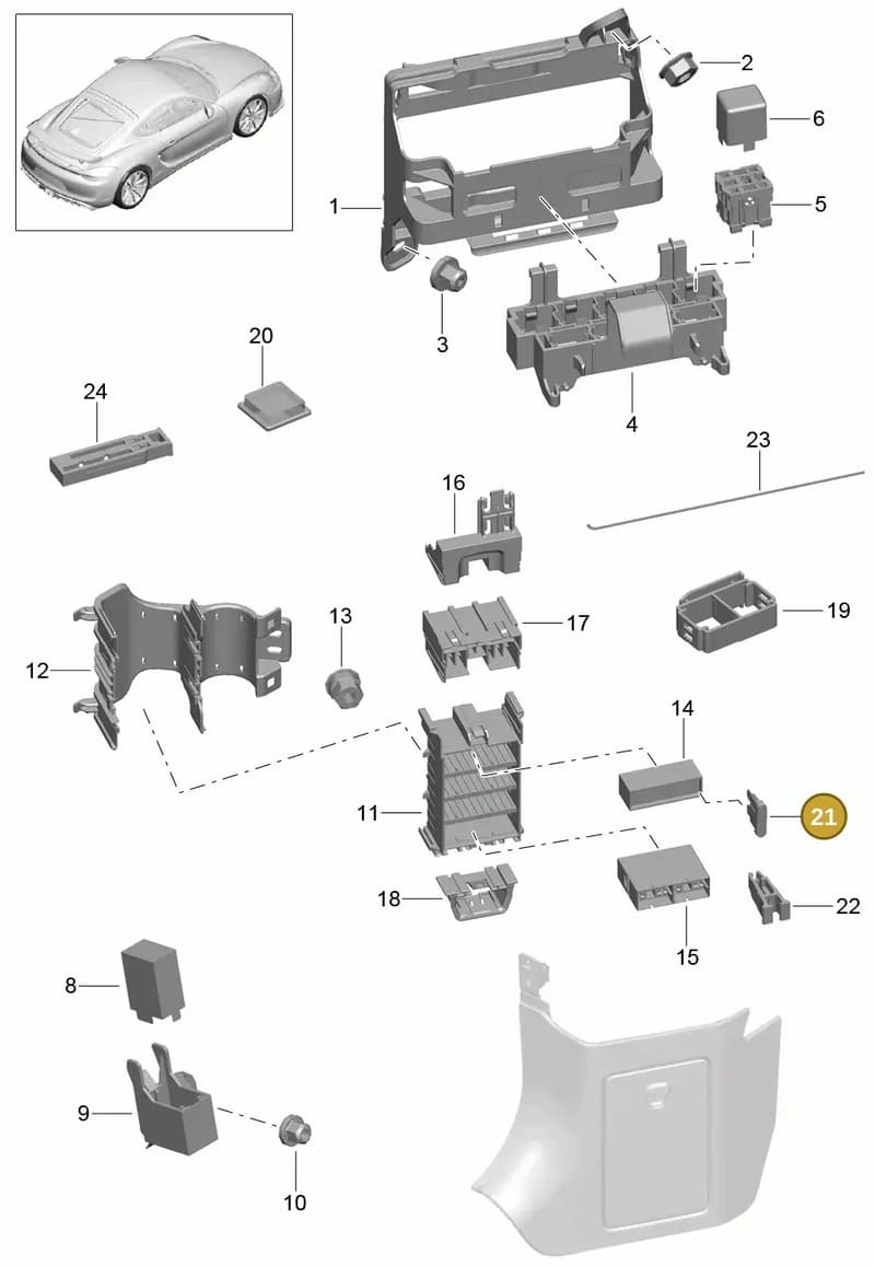 99960707300 — Porsche Cayman GT4 (2015-2016) diagram p45902000, position 21+7