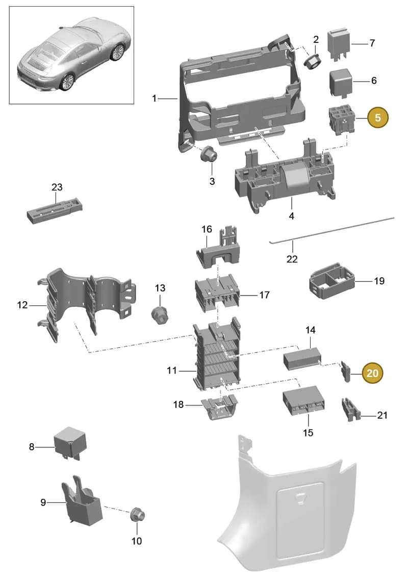 99960707300 — Porsche 911 (2016-2019) diagram p47902000, position 5+20