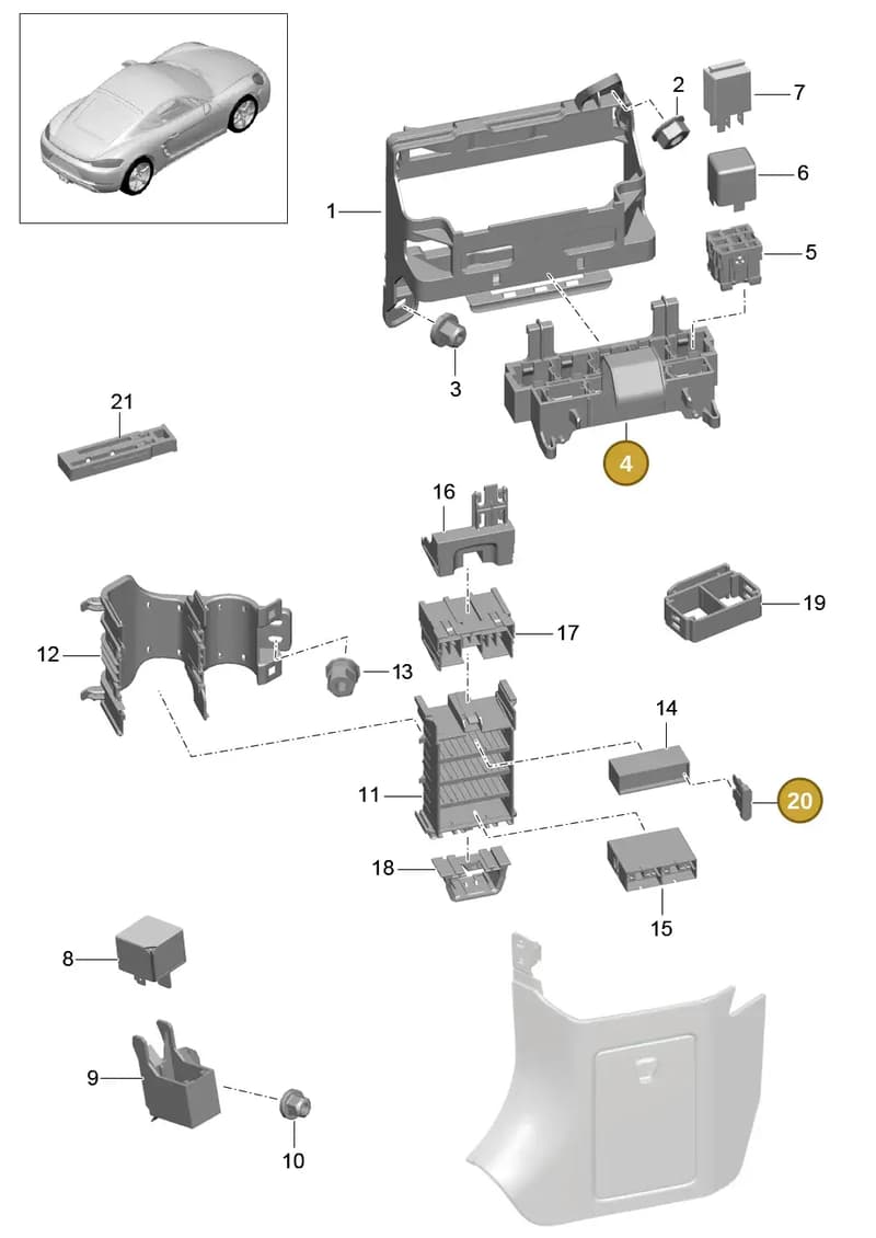 99960707300 — Porsche Cayman (2016-2019) diagram p50902000, position 4+20