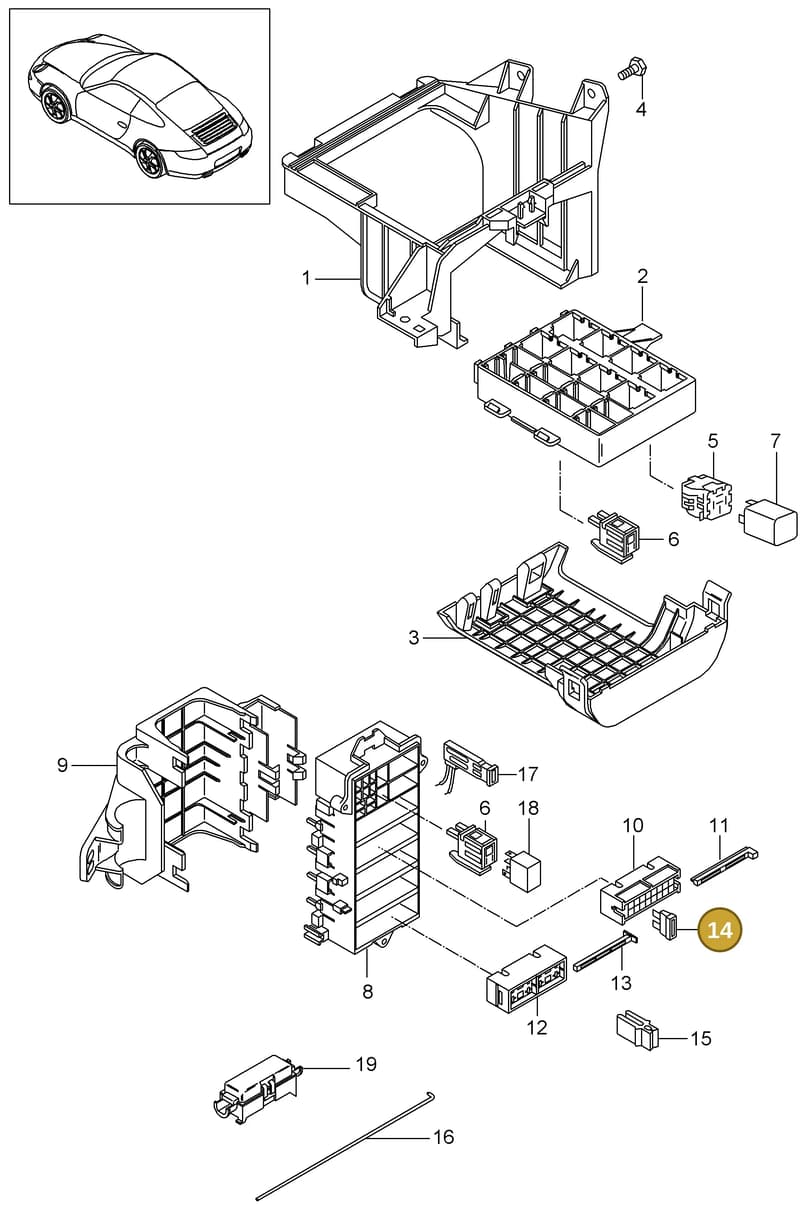 99960707700 — Porsche 911 Carrera (2008-2012) diagram p32902000, position 14