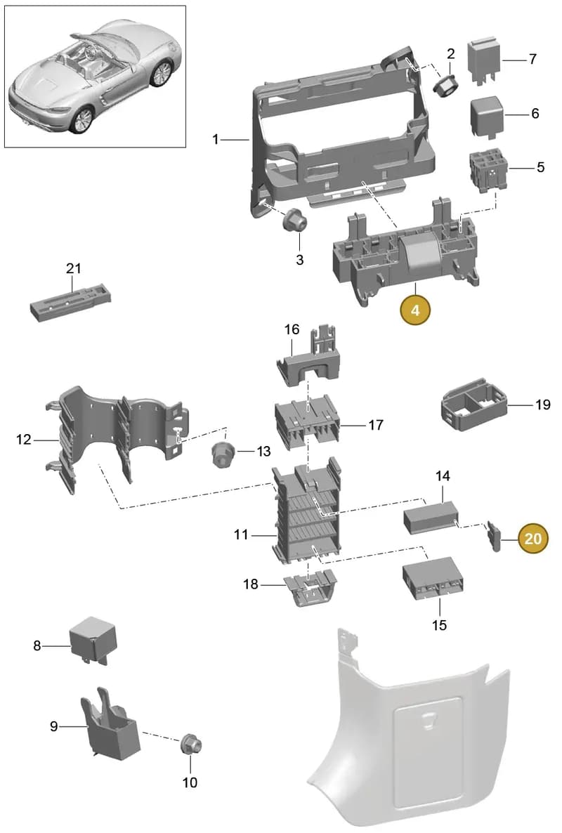 99960708400 — Porsche Boxster (2016-2019) diagram p48902000, position 4+20