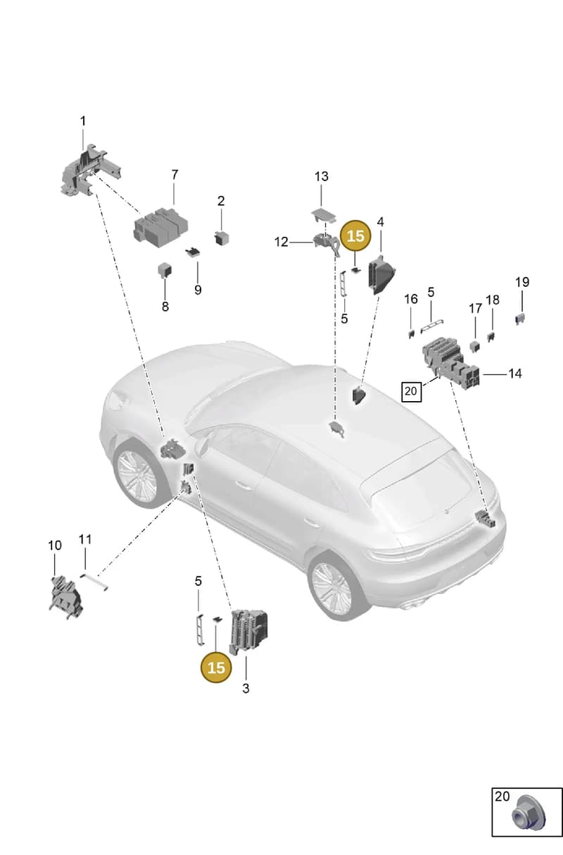 99960708400 — Porsche Macan (2018-2022) diagram p52902000, position 15