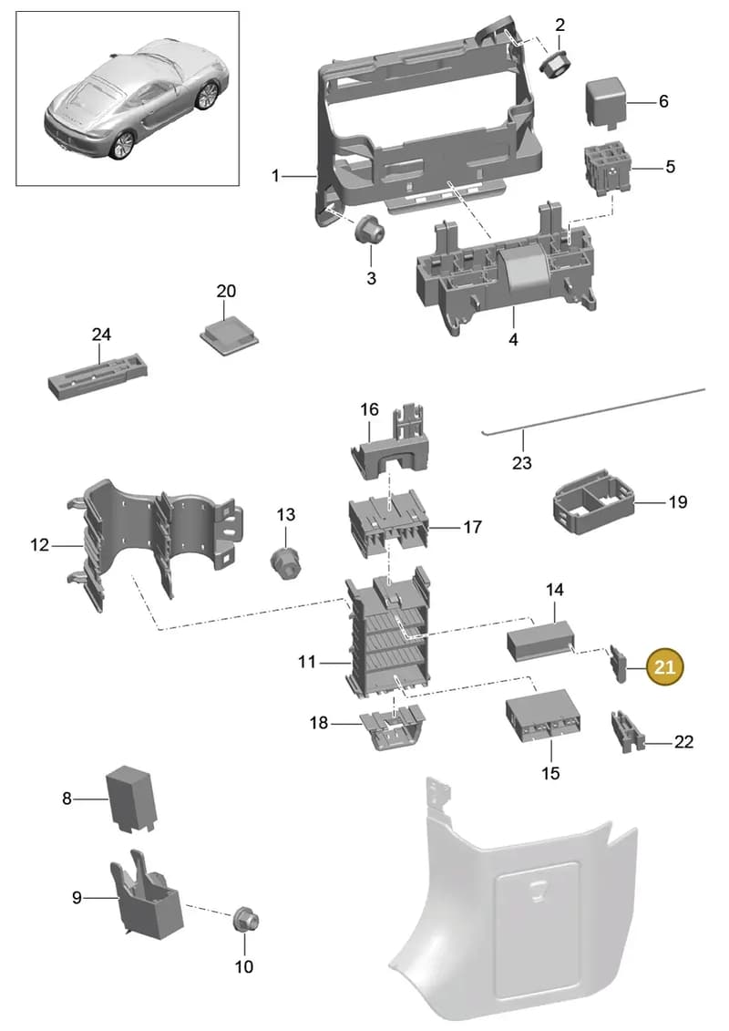 99960708700 — Porsche Cayman (2013-2016) diagram p40902000, position 21+7