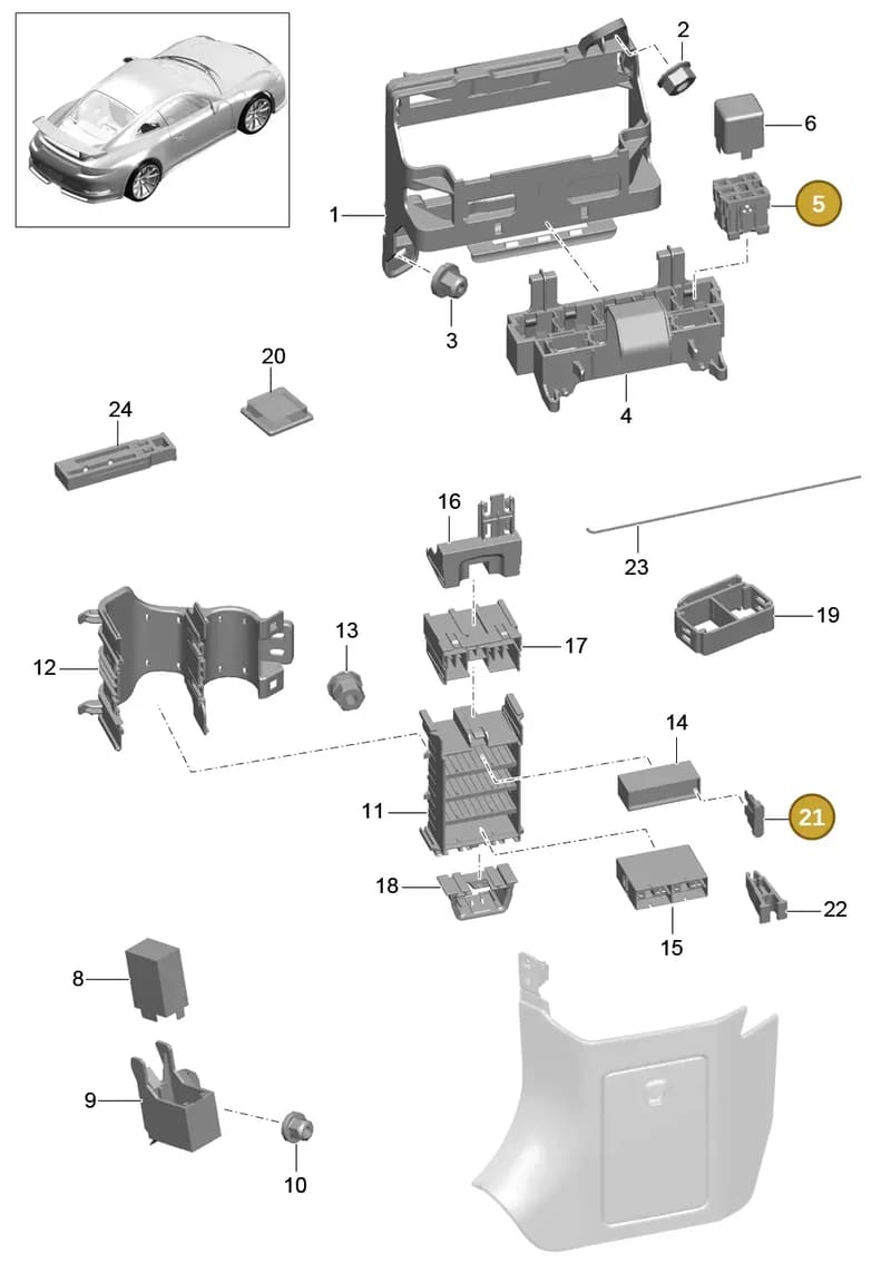 99960708700 — Porsche 911 (2013-2020) diagram p41902000, position 5+21