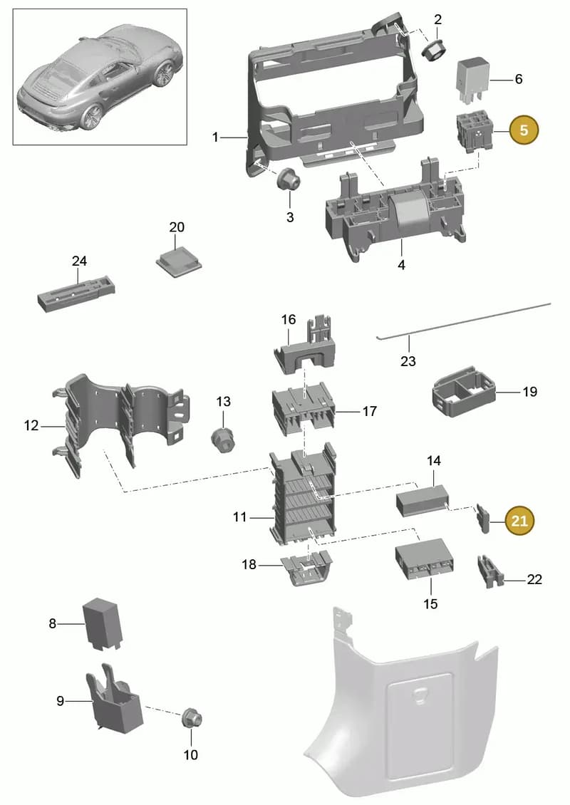 99960708700 — Porsche GT2 RS Clubsport (2013-2020) diagram p42902000, position 5+21