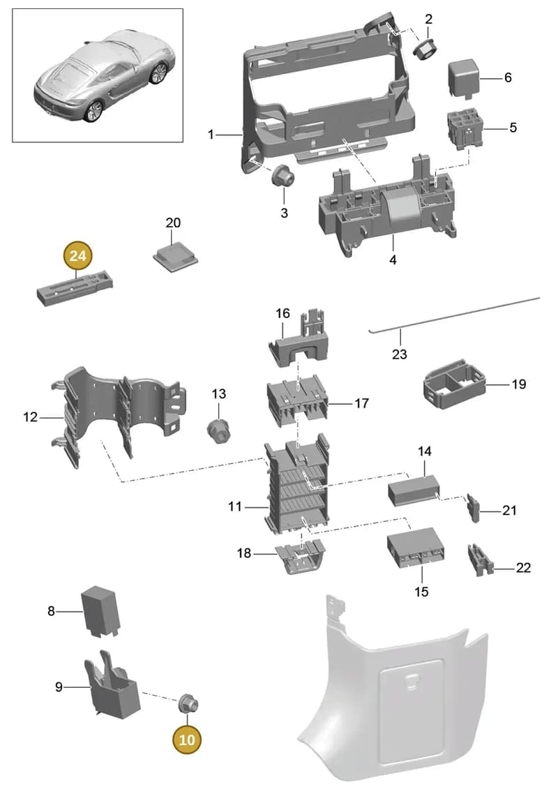 99960709200 — Porsche Cayman (2013-2016) diagram p40902000, position 10+24