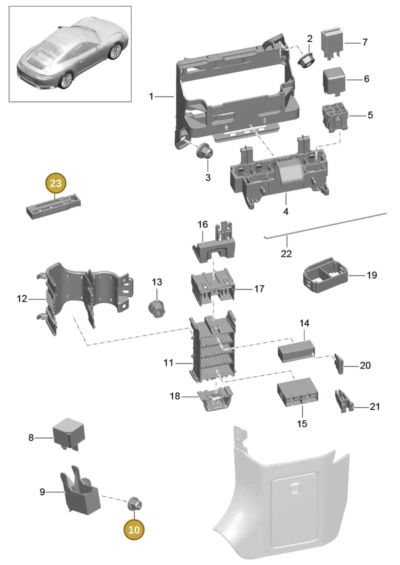99960709200 — Porsche 911 (2016-2019) diagram p47902000, position 10+23