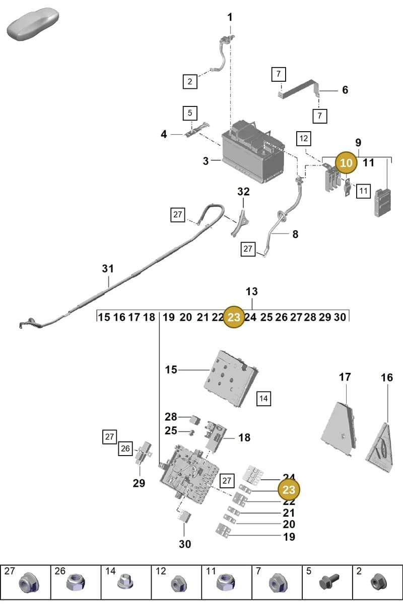 99960709200 — Porsche Boxster Spyder (2019-2020) diagram p55902060, position 10+23
