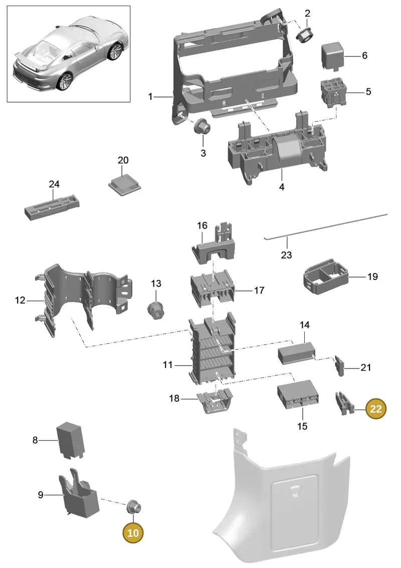 99960709500 — Porsche 911 (2013-2020) diagram p41902000, position 10+22
