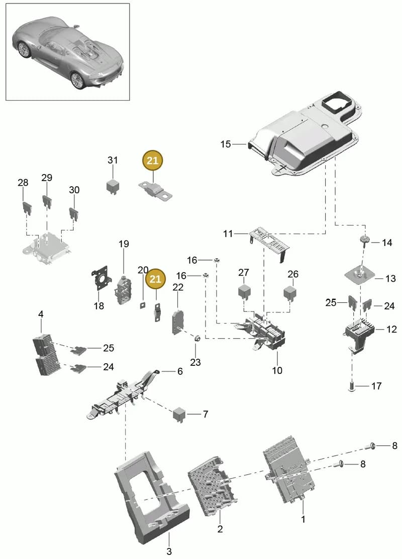 99960709500 — Porsche 918 Spyder (2014-2015) diagram p43902000, position 21