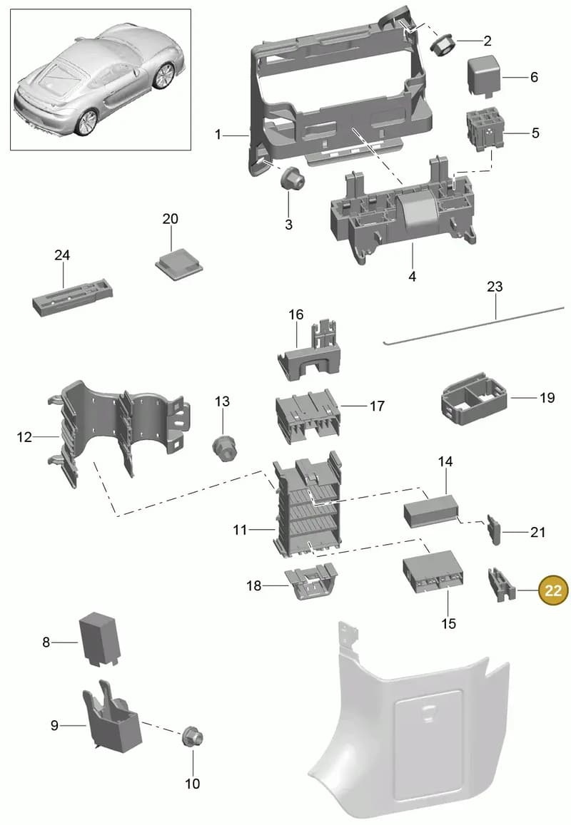 99960709500 — Porsche Cayman GT4 (2015-2016) diagram p45902000, position 22