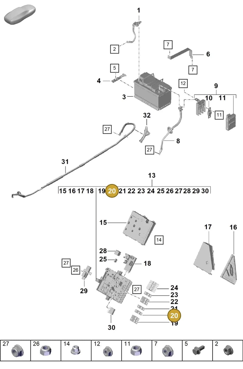 99960709900 — Porsche Boxster Spyder (2019-2020) diagram p55902060, position 20