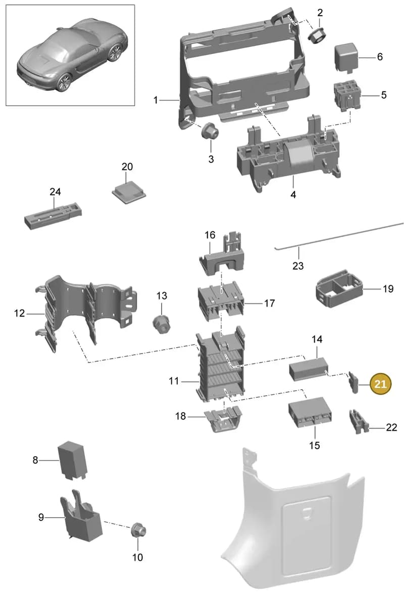 99960711100 — Porsche Boxster (2012-2016) diagram p39902000, position 21