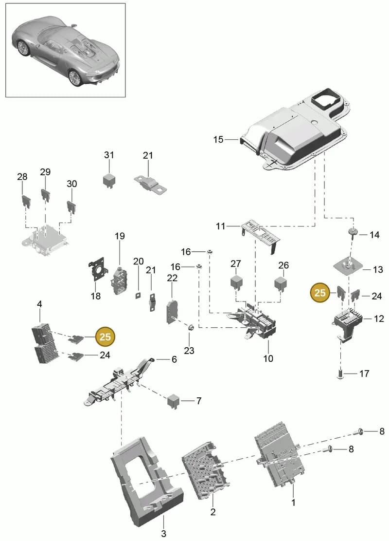 99960711100 — Porsche 918 Spyder (2014-2015) diagram p43902000, position 25