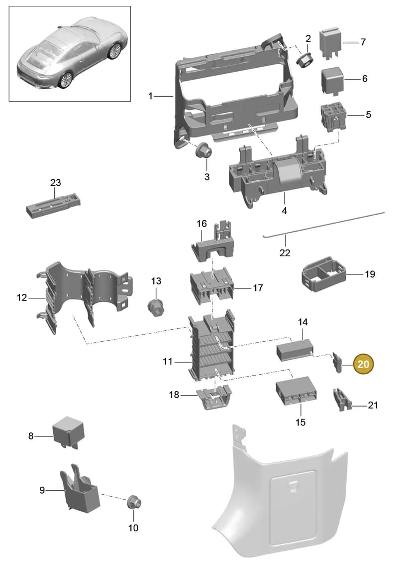 99960711100 — Porsche 911 (2016-2019) diagram p47902000, position 20