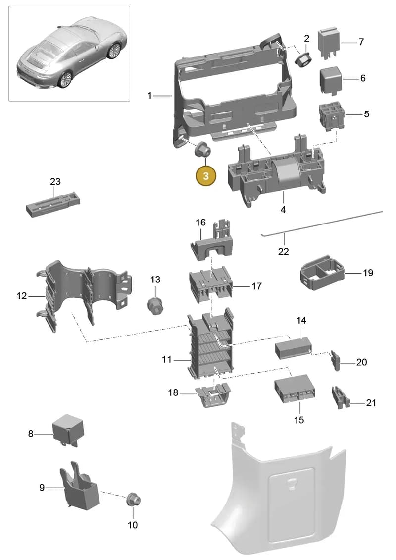 99961109512 — Porsche 911 (2016-2019) diagram p47902000, position 3