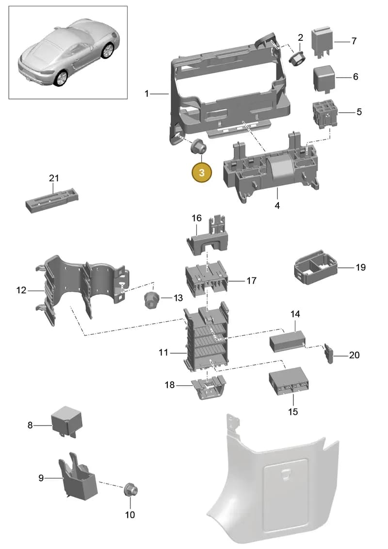 99961109512 — Porsche Cayman (2016-2019) diagram p50902000, position 3