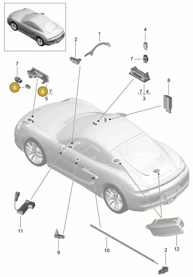 99963113490 — Porsche Cayman (2013-2016) diagram p40903004, position 6