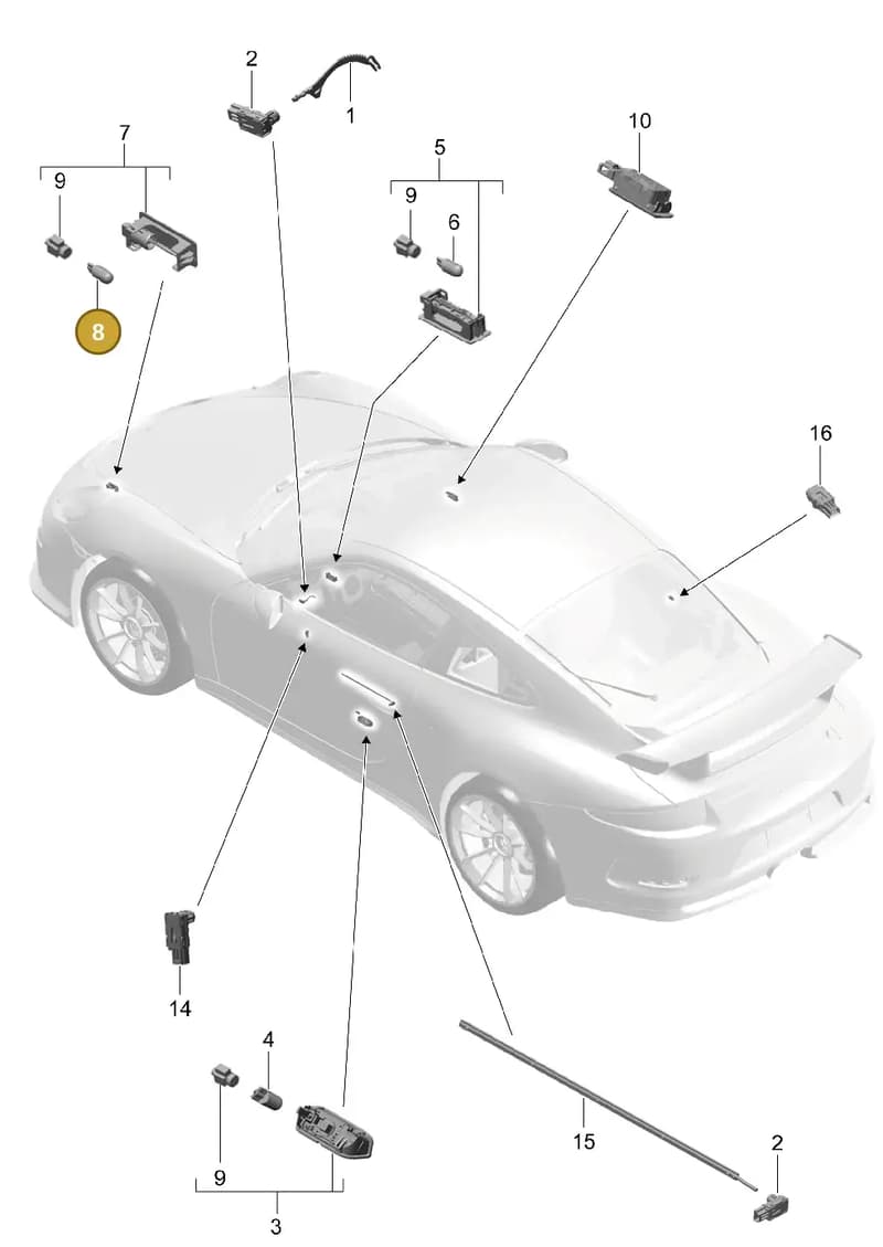 99963113490 — Porsche 911 (2013-2020) diagram p41903004, position 8