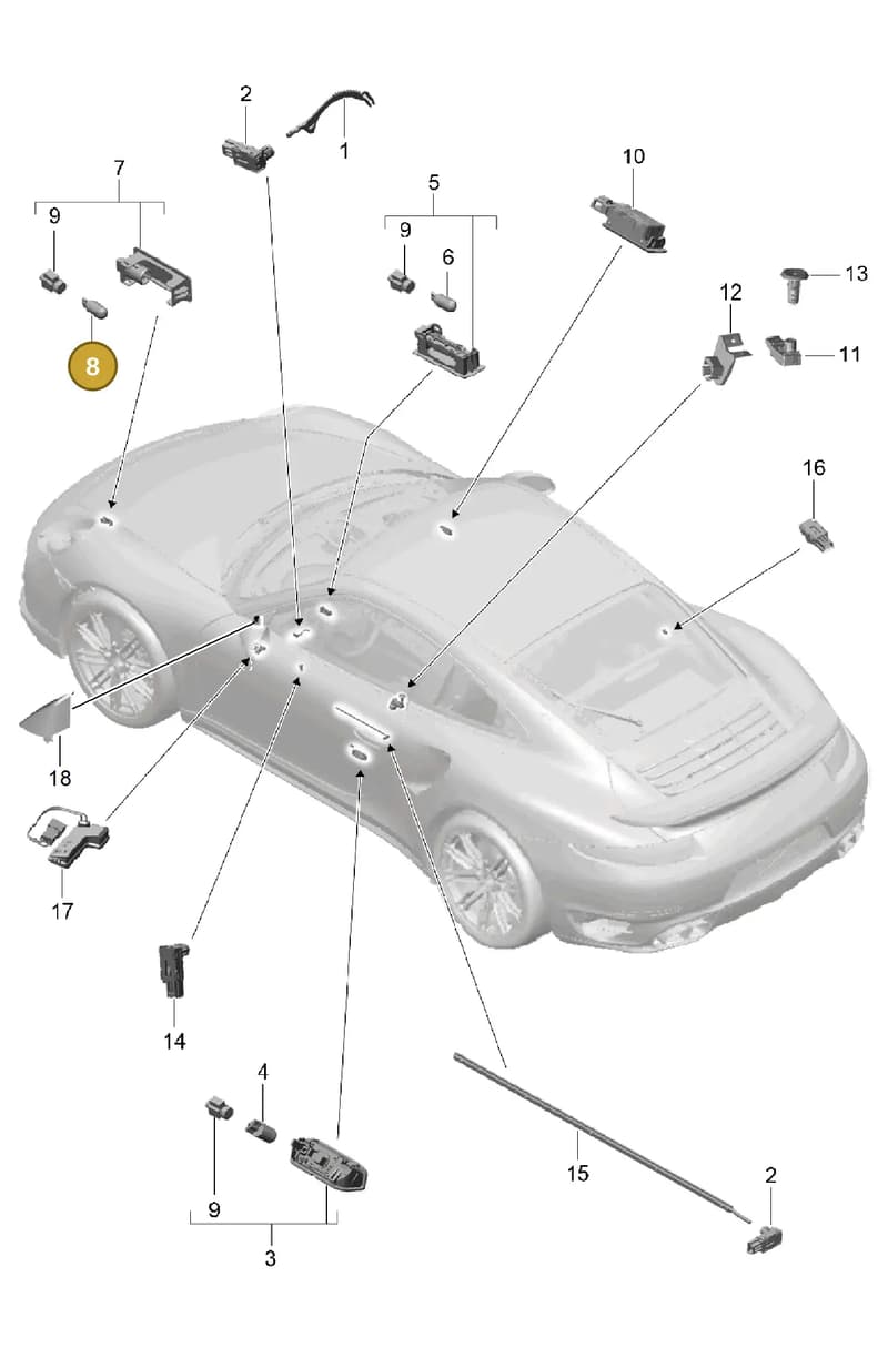 99963113490 — Porsche GT2 RS Clubsport (2013-2020) diagram p42903004, position 8