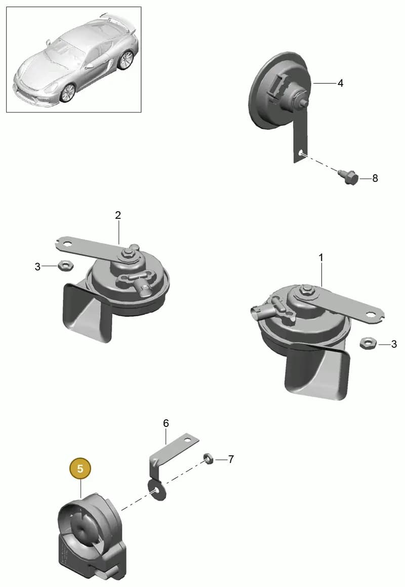 99963113490 — Porsche Cayman GT4 (2015-2016) diagram p45903000, position 5