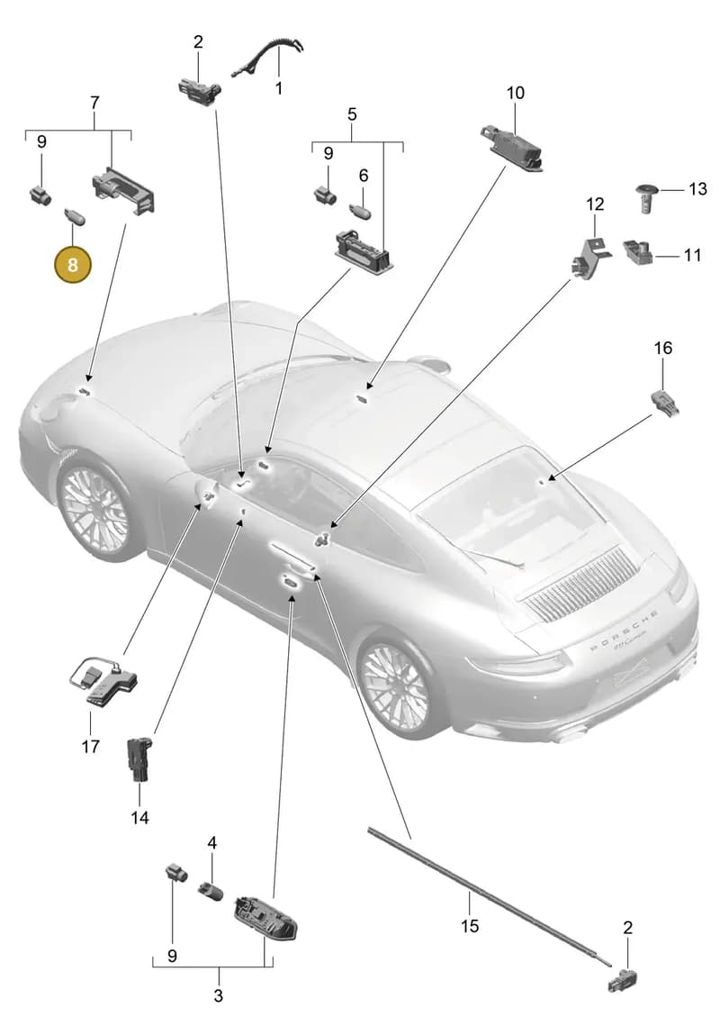 99963113490 — Porsche 911 (2016-2019) diagram p47903004, position 8