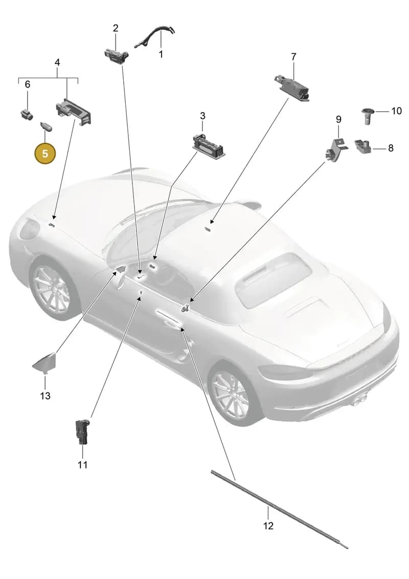 99963113490 — Porsche Boxster (2016-2019) diagram p48903004, position 5