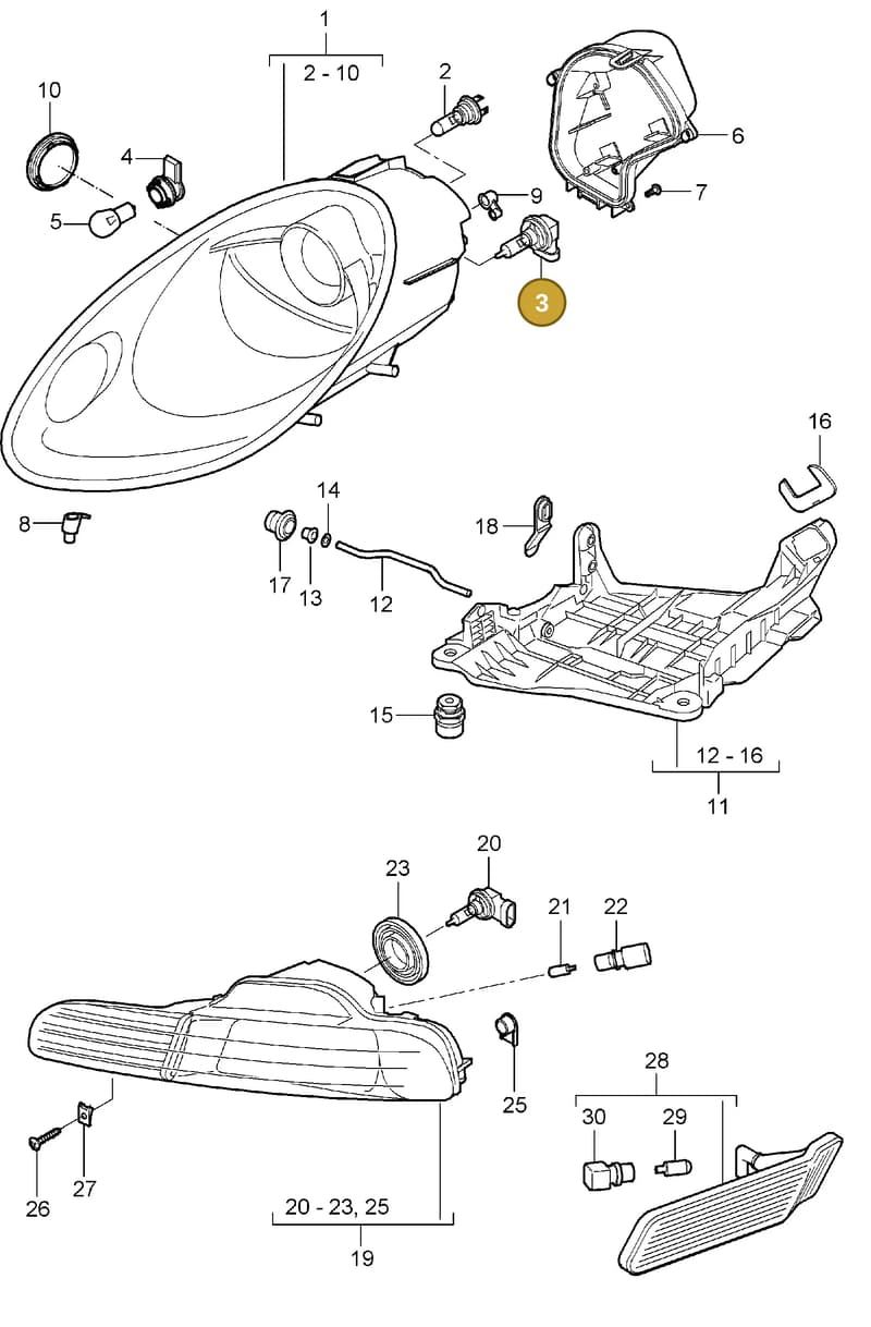 99963114491 — Porsche Boxster S (2004-2008) diagram p27905000, position 3