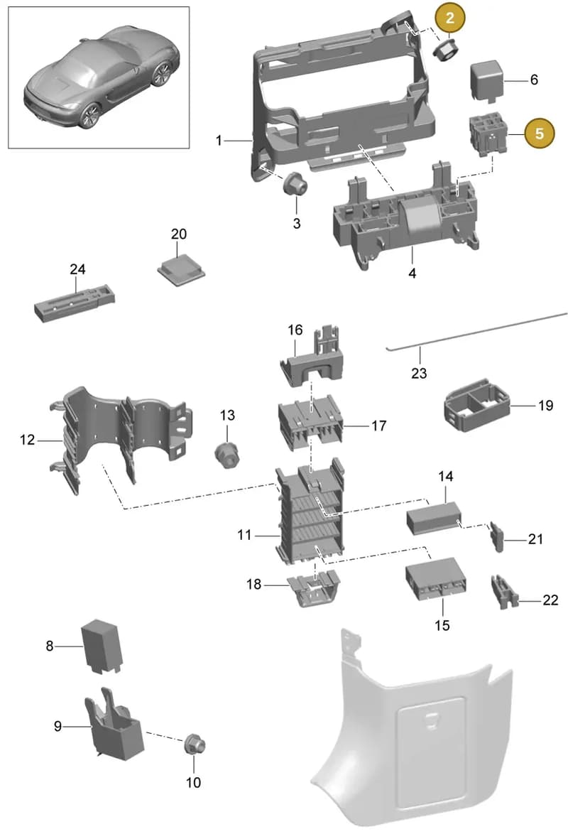 99965053840 — Porsche Boxster (2012-2016) diagram p39902000, position 2+5
