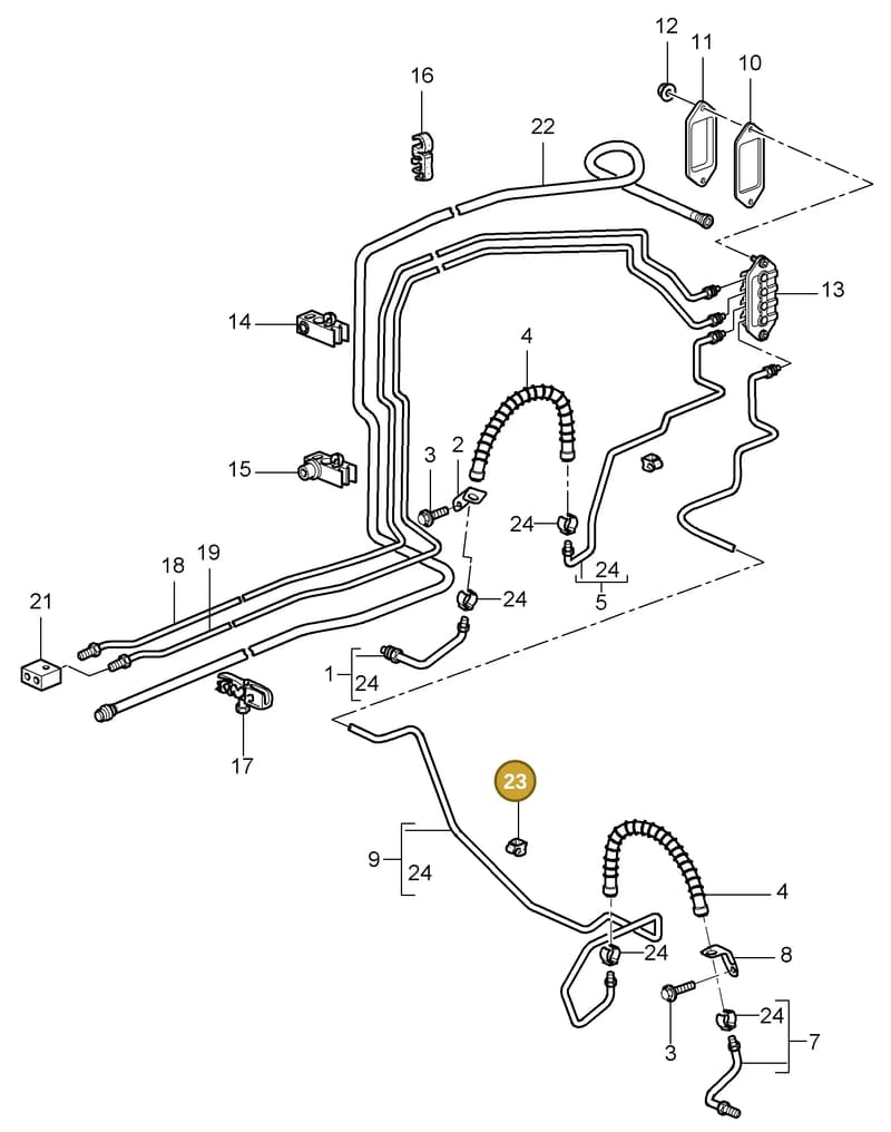 99965133140 — Porsche Turbo (2006-2009) diagram p30604010, position 23