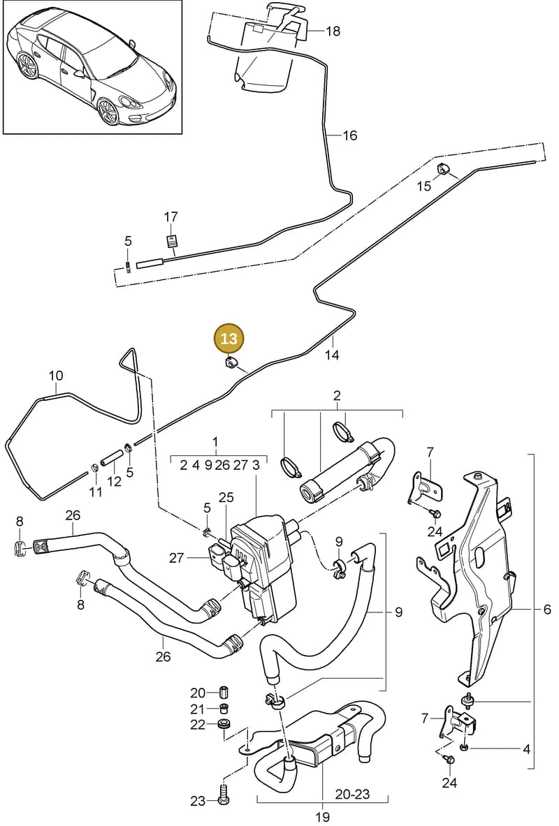 99965133140 — Porsche Panamera (2009-2016) diagram p35813080, position 13