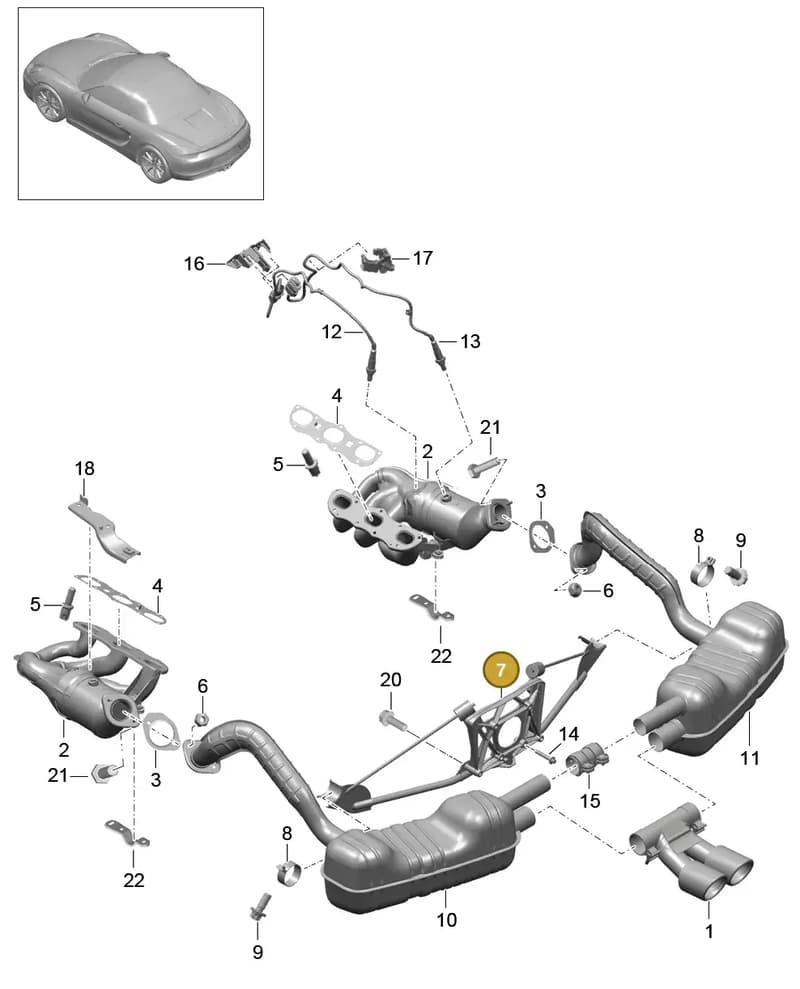 99965136001 — Porsche Boxster (2012-2016) diagram p39202000, position 7