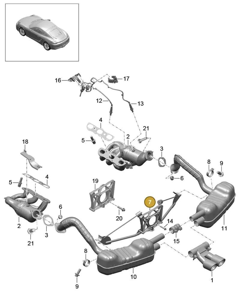 99965136001 — Porsche Cayman (2013-2016) diagram p40202000, position 7