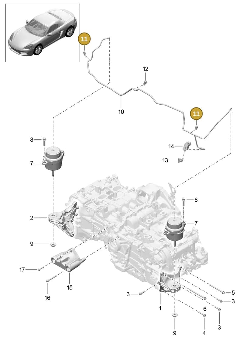 99965136501 — Porsche Boxster (2016-2019) diagram p48109000, position 11