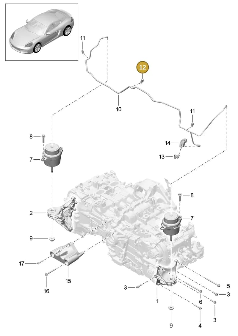 99965136601 — Porsche Cayman (2016-2019) diagram p50109000, position 12