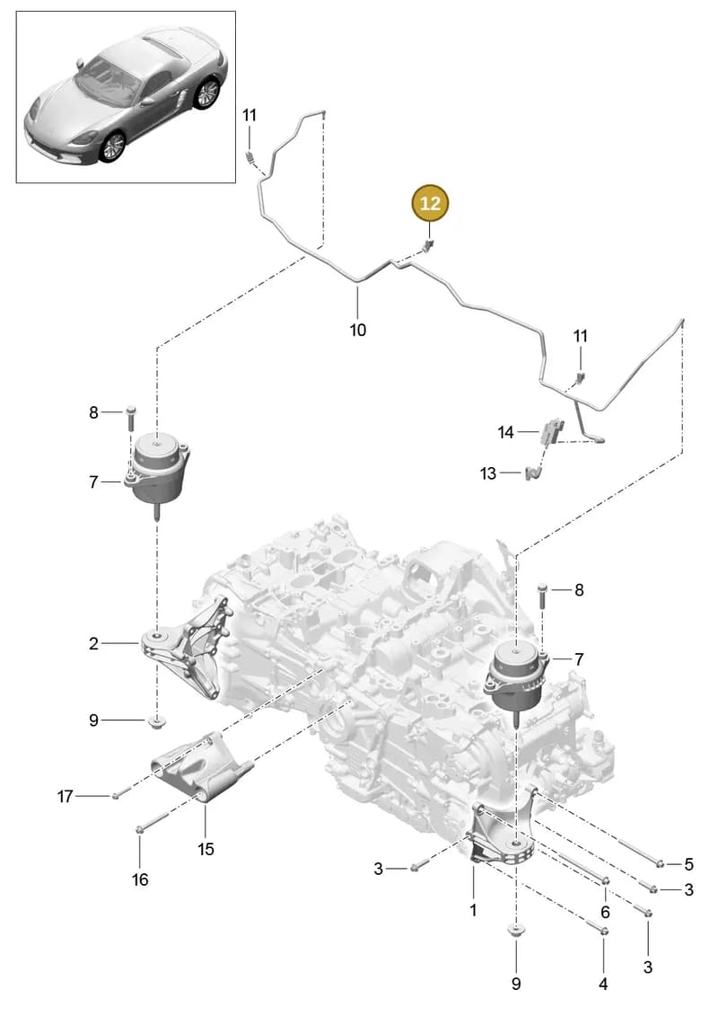 99965136601 — Porsche Boxster (2016-2019) diagram p48109000, position 12
