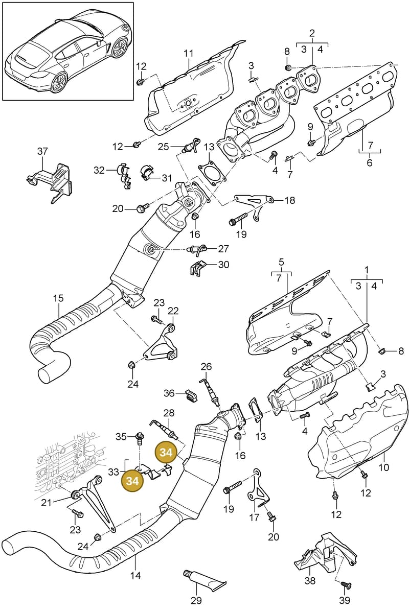 99965139207 — Porsche Panamera (2009-2016) diagram p35202000, position 34
