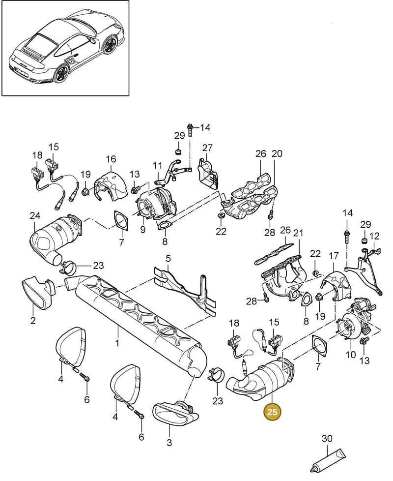99965139207 — Porsche GT2 RS (2009-2012) diagram p36202000, position 25