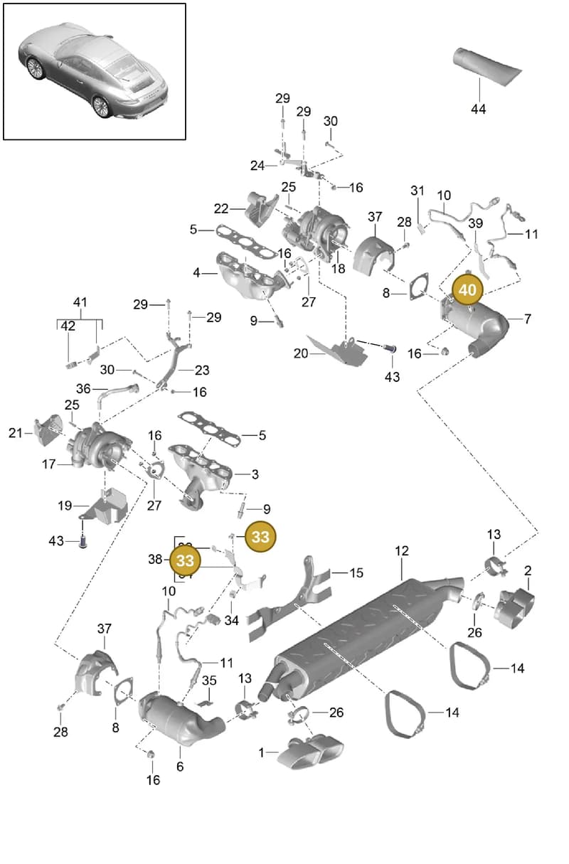 99965139207 — Porsche GT2 RS Clubsport (2013-2020) diagram p42202000, position 33+40