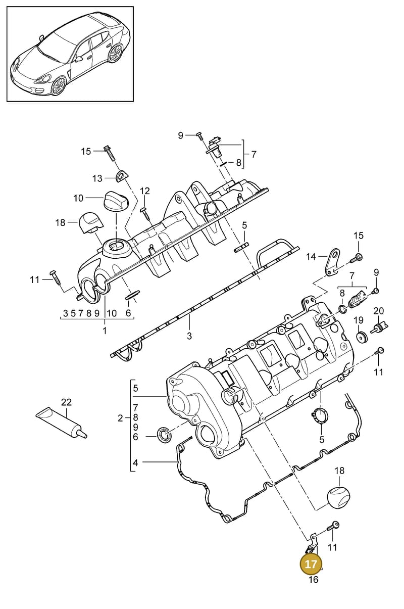 99965139440 — Porsche Panamera (2009-2016) diagram p35103015, position 17