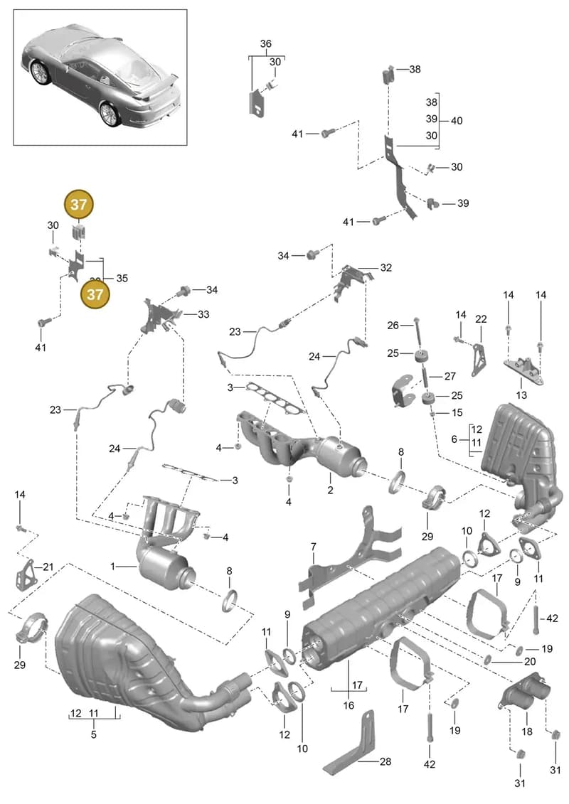 99965139440 — Porsche 911 (2013-2020) diagram p41202000, position 37