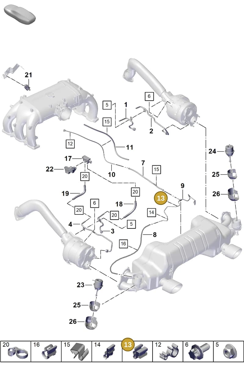 99965140101 — Porsche Boxster Spyder (2019-2020) diagram p55202200, position 13