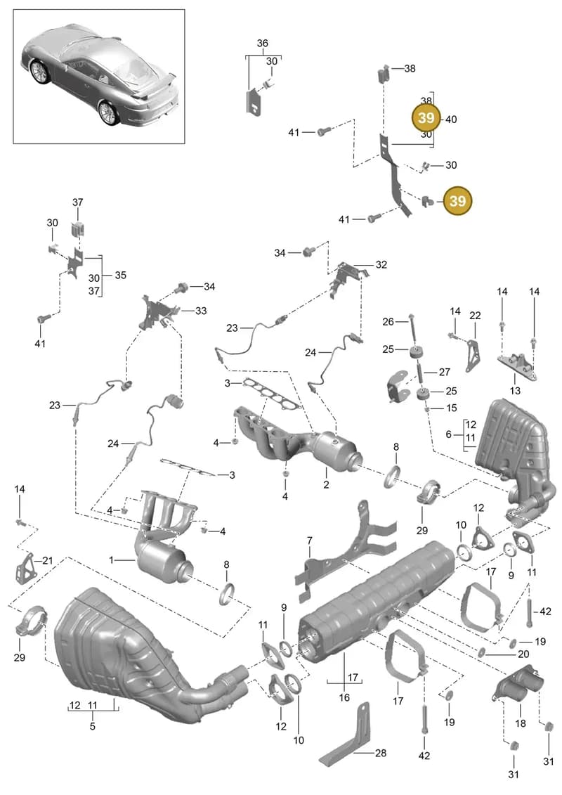 99965140701 — Porsche 911 (2013-2020) diagram p41202000, position 39