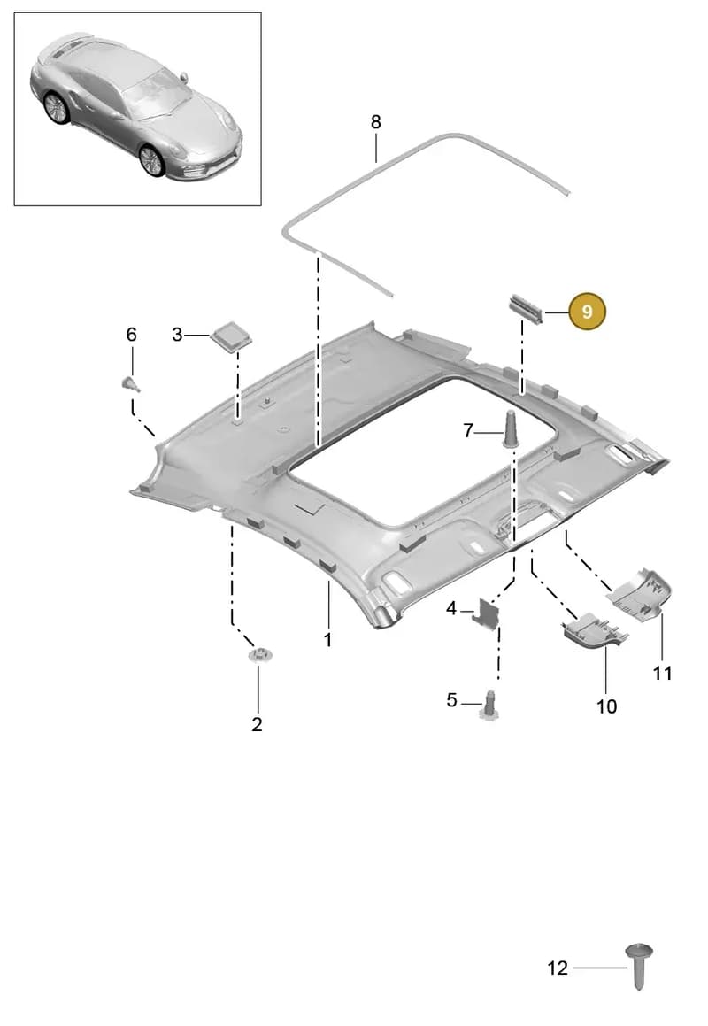 99965141501 — Porsche 911 (2013-2020) diagram p42807040, position 9