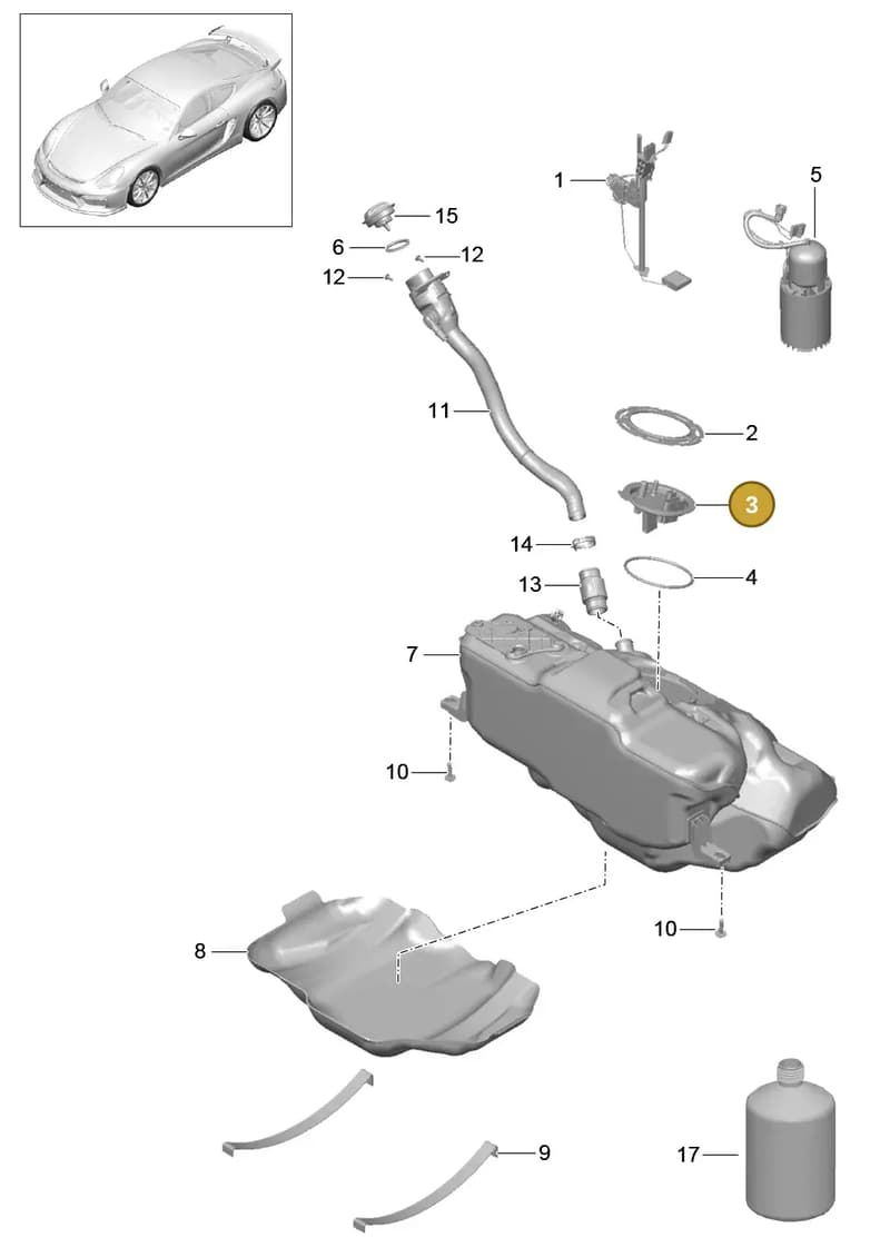99965141640 — Porsche Cayman GT4 (2015-2016) diagram p45201000, position 3