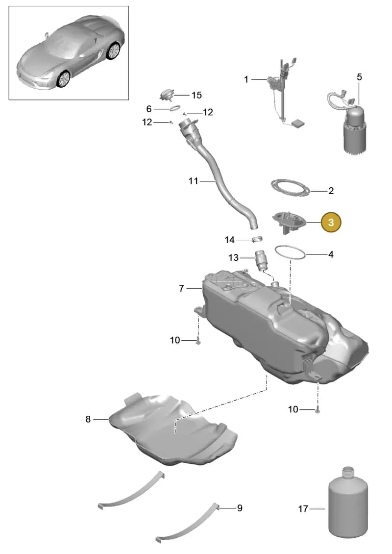 99965141640 — Porsche Boxster Spyder (2015-2016) diagram p46201000, position 3