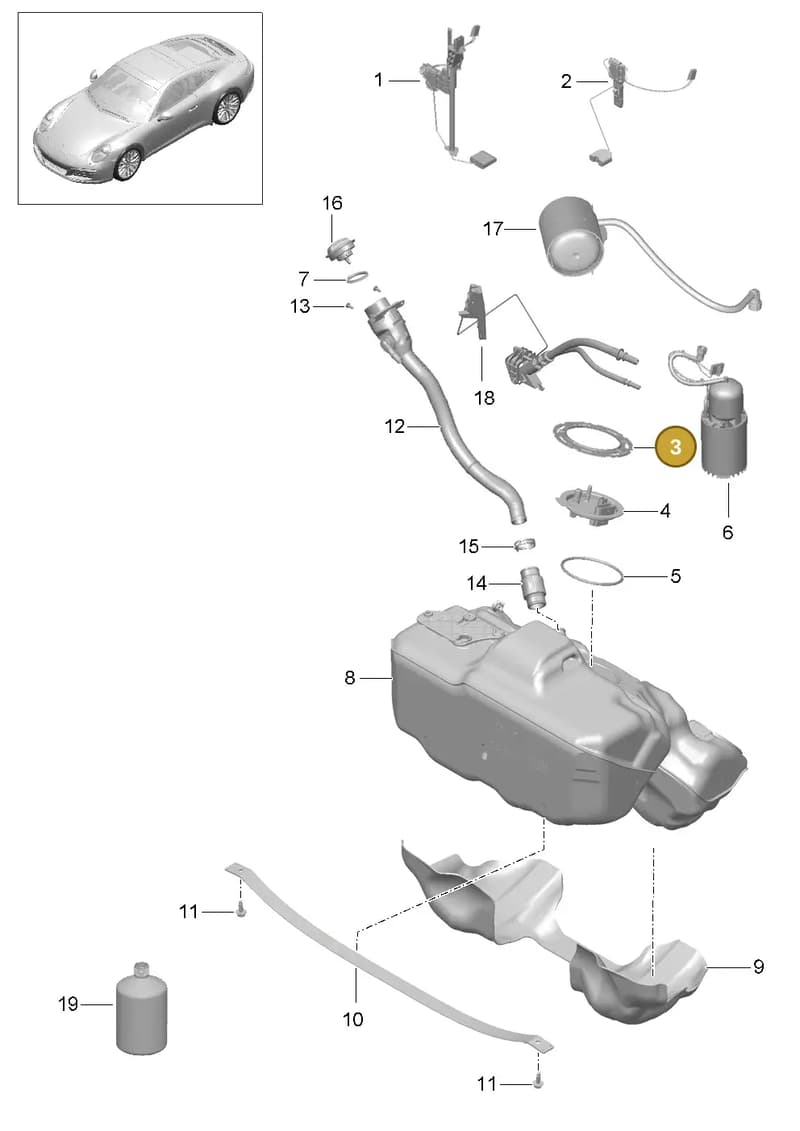 99965141640 — Porsche 911 (2016-2019) diagram p47201000, position 3